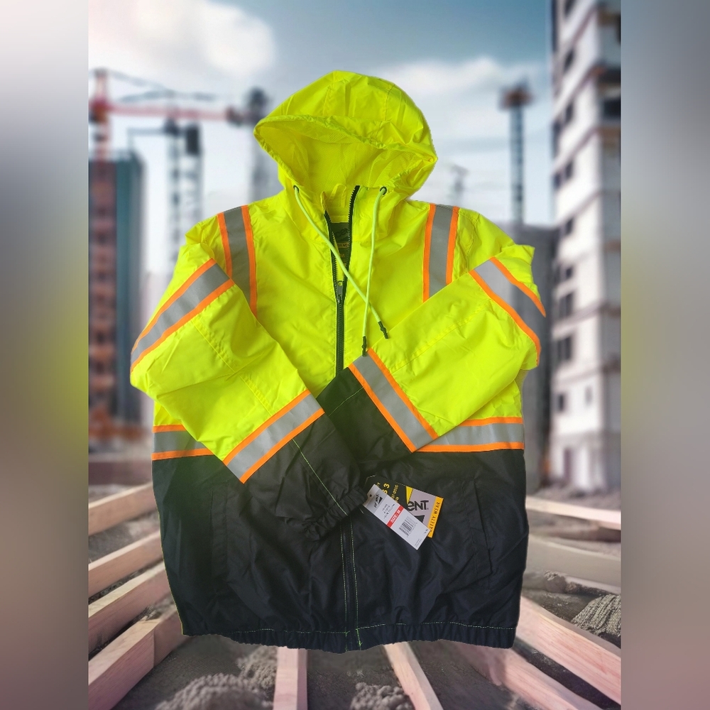 Axcent Safety Wear Class 3 Contrast Tape Bomber Jacket Sz M NEW